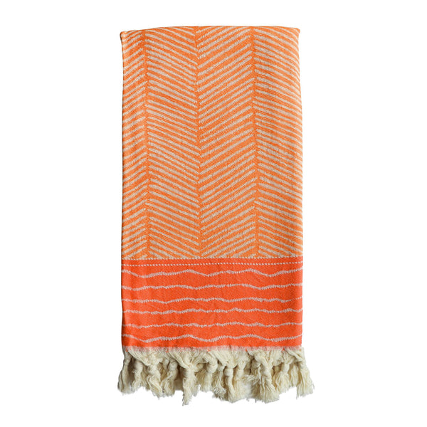 Skiathos hammam towel in orange, from Sand and Salt