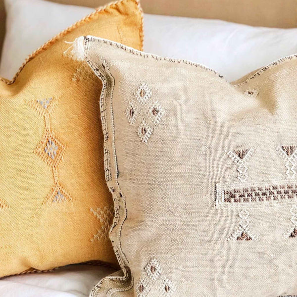 Cactus Silk Cushion Cover - Stone