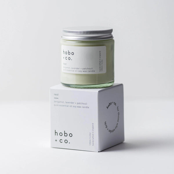 Hobo + Co - Rest Aromatherapy Essential Oil Scented Soy Candle