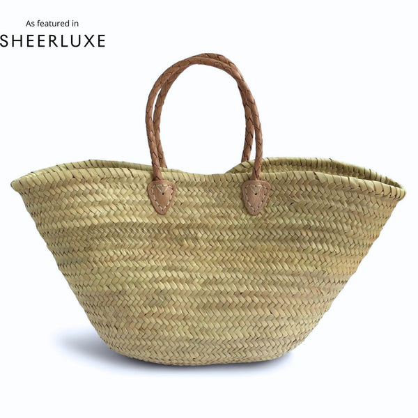Plait Handle French Style Straw Basket