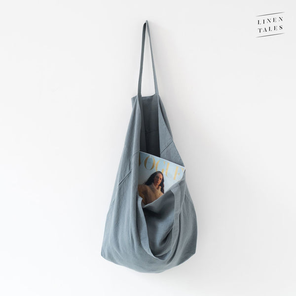 Linen Tote Bag - Blue Grey