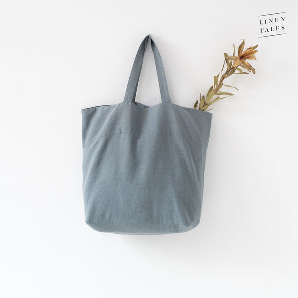 Linen Tote Bag - Blue Grey