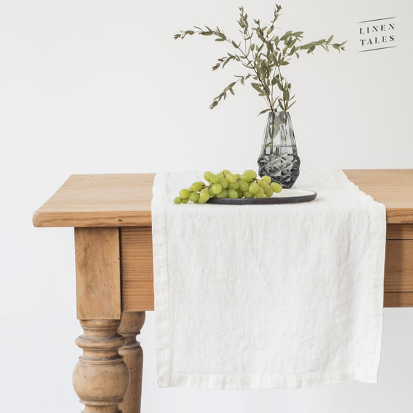 Linen Tales Table Runner - Chalk White