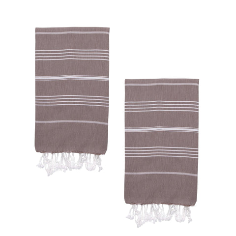 Palma Hammam Towels - Coffee - Set of 2