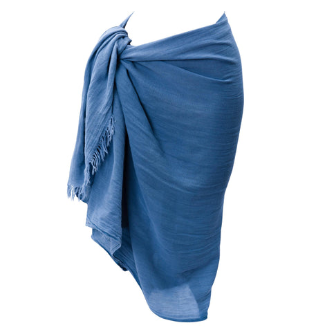 Cotton Gauze Sarong - Denim Blue