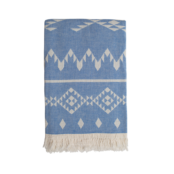 Image of Sand and Salt Belize Hammam Towel in Washed Blue.