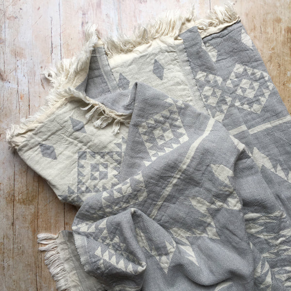Belize aztec cotton hammam towel in grey from sand and salt